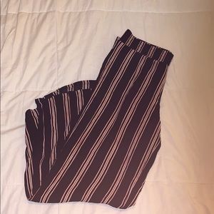 Black white and burnt orange flowy pants